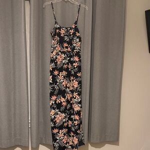 H&M Black Floral Dress with Pink and White Accents